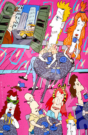 Espresso Drinkers Illustraton